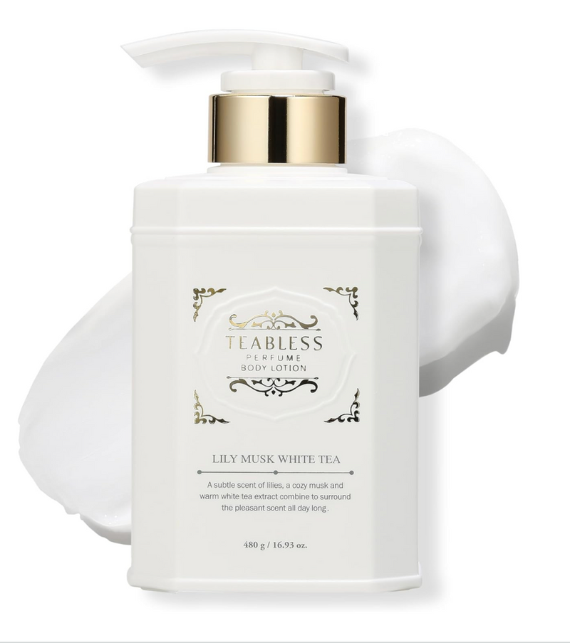 Teabless Lily Musk White Tea Perfumed Body Lotion – Long-Lasting Scent (480g)