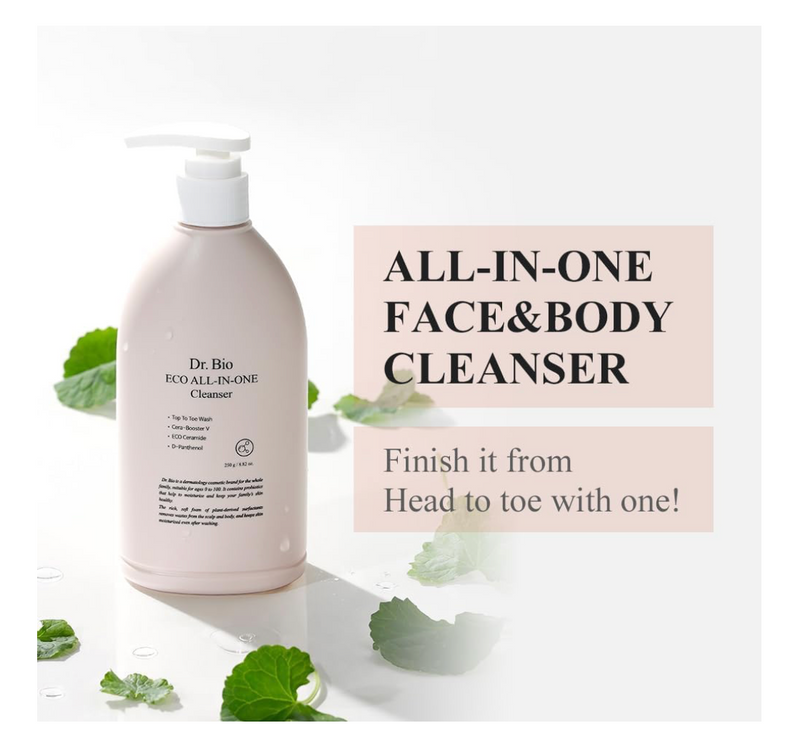 Dr.Bio Eco All-In-One Cleanser – Low pH Face, Body & Hair Wash (250g)