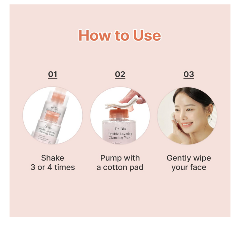 Dr.Bio Double Layering Cleansing Water – Bi-Phase Makeup Remover (480g)